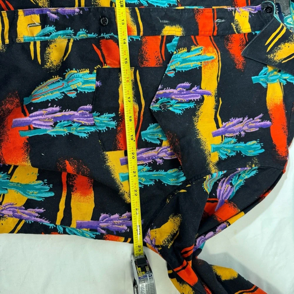 Vtg Wrangler Neon Cactus All Over Print Cowboy Cut Regular Fit‎ USA Mens 17-36